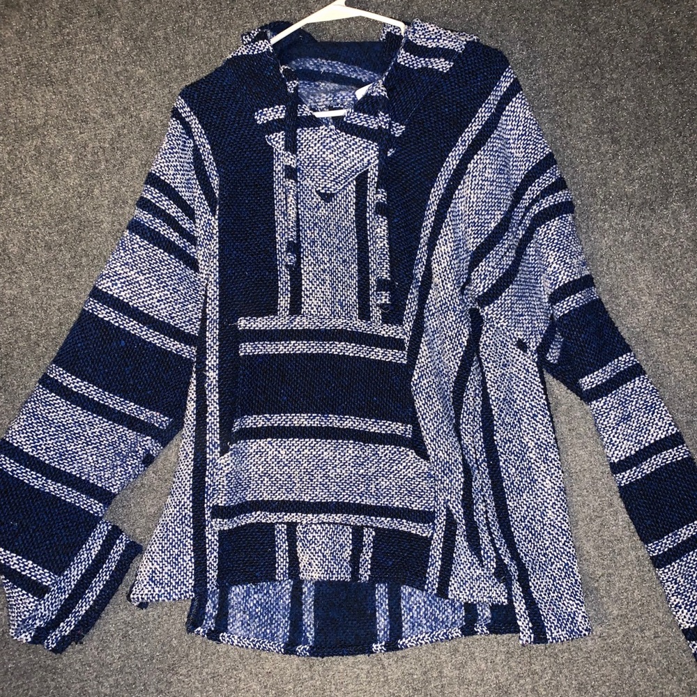 Dark blue “drug rug”
